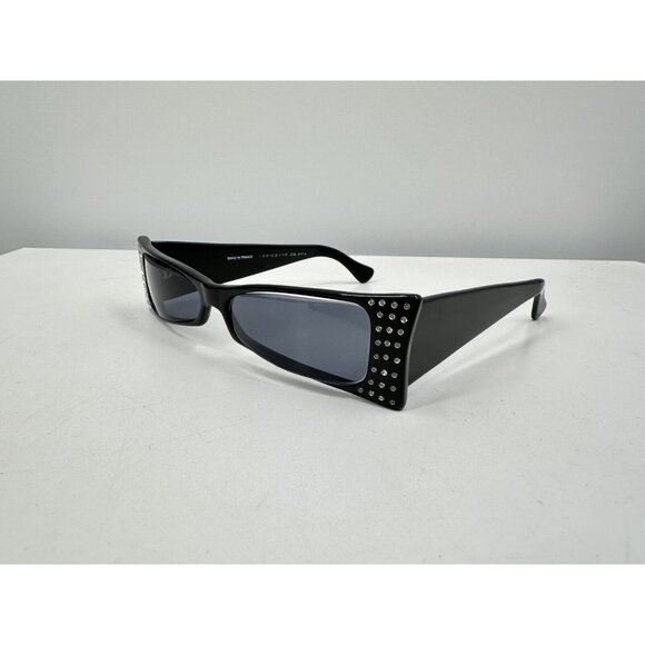 Vintage Deffaugt Vision Paris Swarovski Embellished Rectangular Sunglasses (LE-3